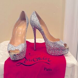 Christian Louboutin fetish peep 150 AliGLITTER/SPECCHIO 37.5